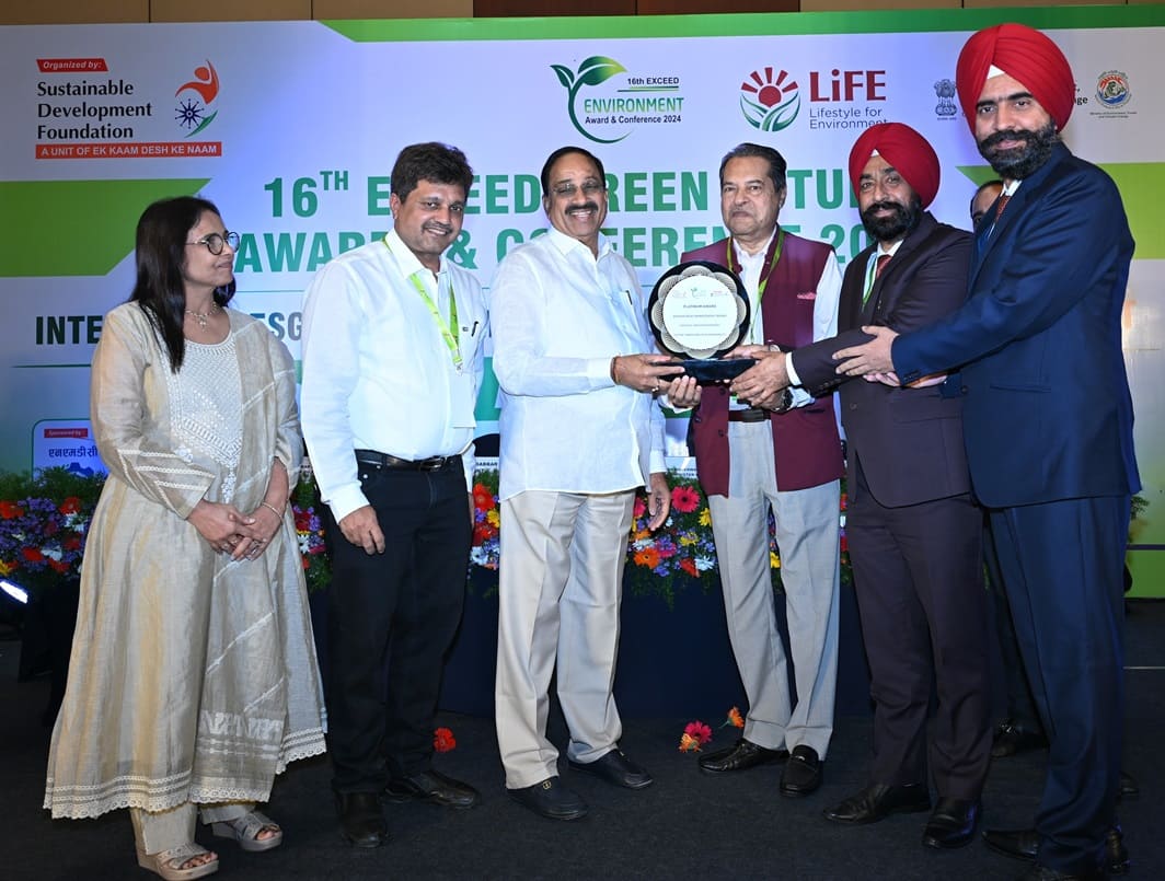 BBMB received the Platinum Award in the Water Management Category at the 16th Exceed Environment, CSR & HR Award & Conference, 2024 hosted by Sustainable Development Foundation in Hyderabad on 02.08.24